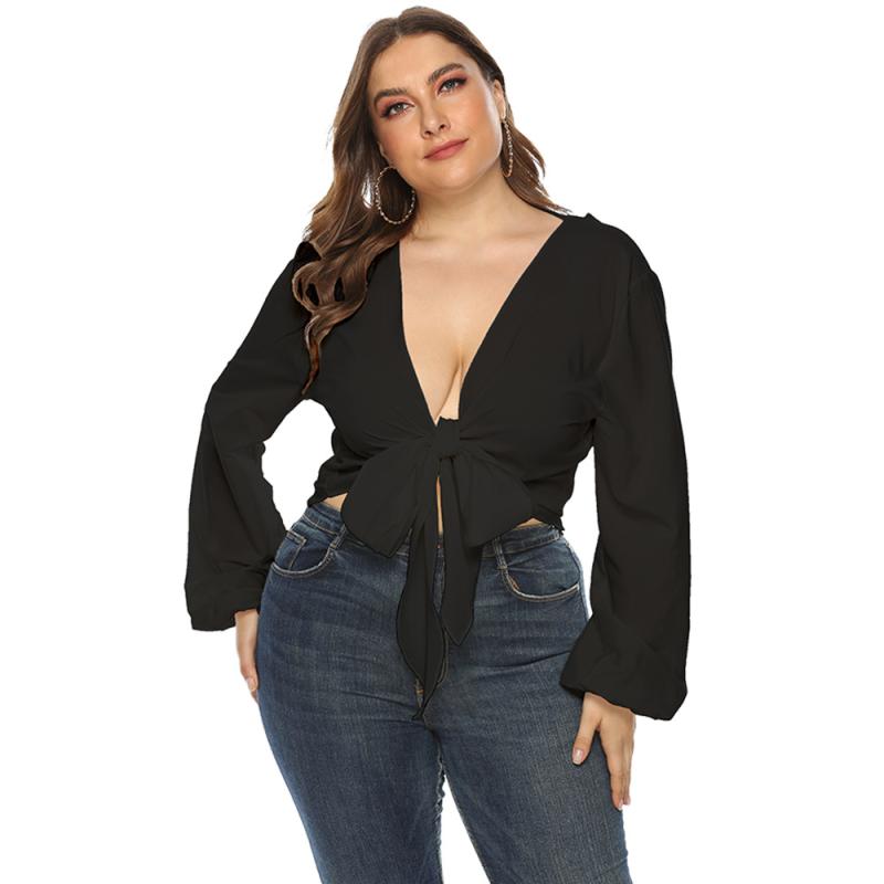 Femme  Blouse Col V À Nouer  | Tops & Chemises Femme ECRU