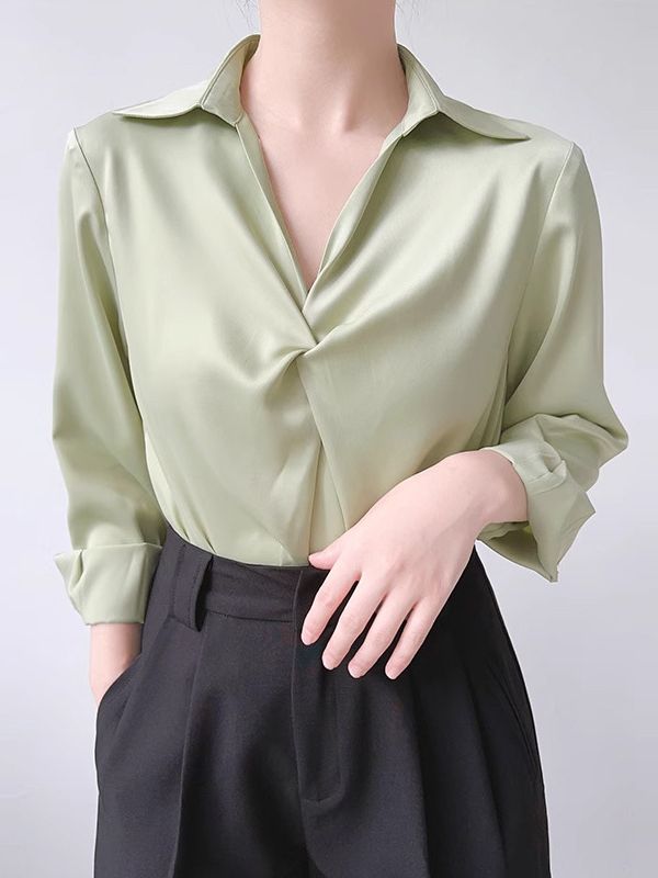 Femme  Blouse Fluide Plissée  | Tops & Chemises Femme BEIGE GLACE