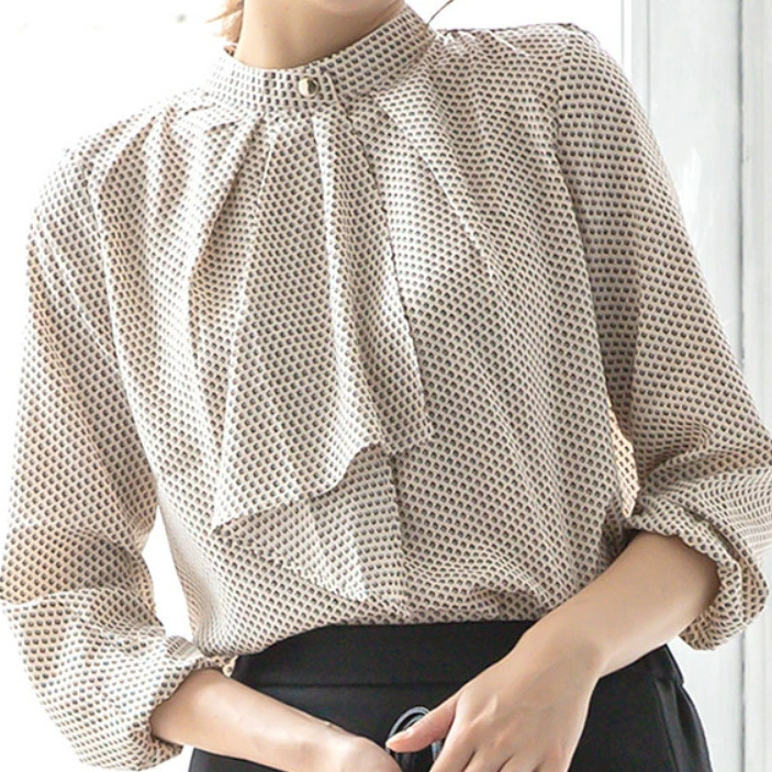 Femme  Blouse Lavallière Carreaux Fluide  | Tops & Chemises Femme Femme