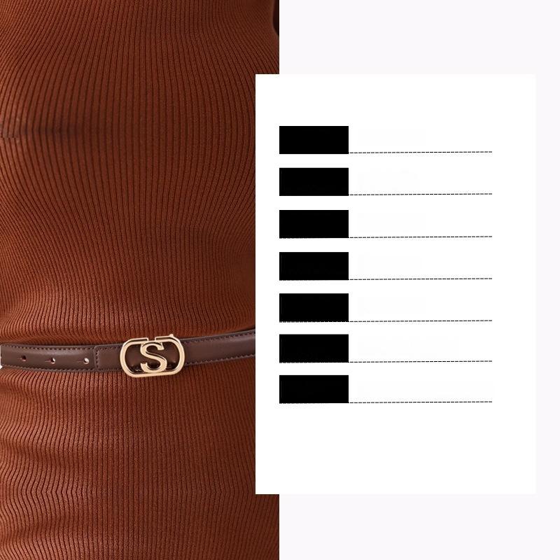 Femme  Ceinture Cuir Monogramme Marron  | Ceintures Accessoires CARAMEL