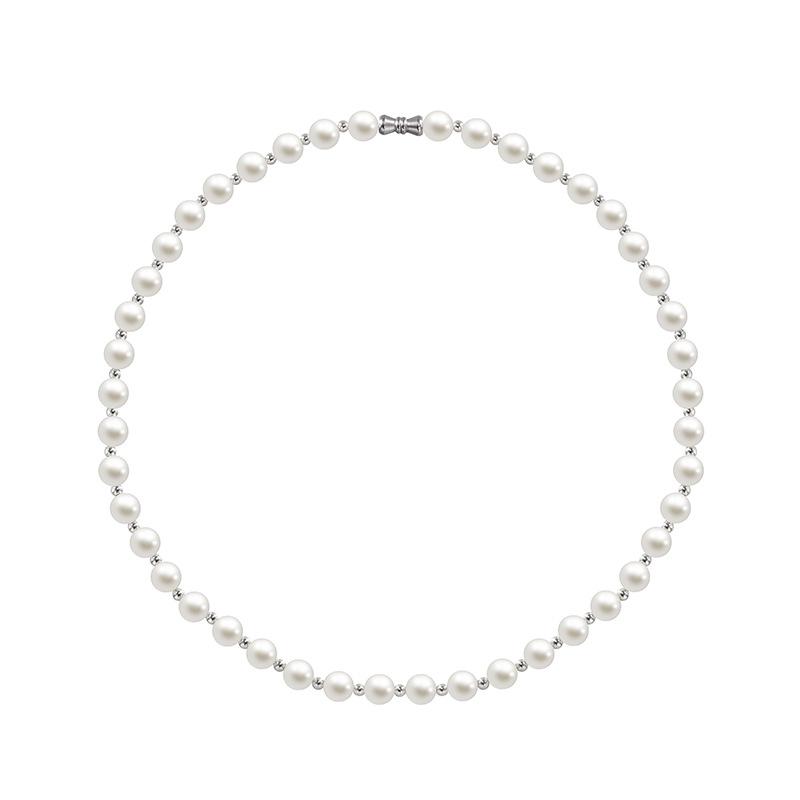 Femme  Collier Pearl En Métal Avec Cristaux  | Bijoux Accessoires ARGENTE