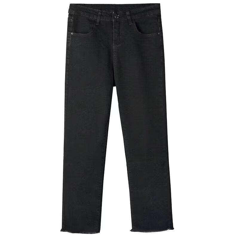 Femme  Jean Droit À Bords Francs  | Pantalons & Jeans Femme Black - Denim