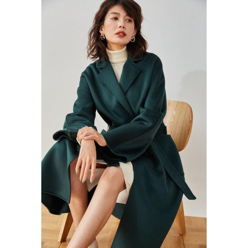 Femme  Manteau Long Esprit Trench Vert  | Vestes & Manteaux Femme Femme