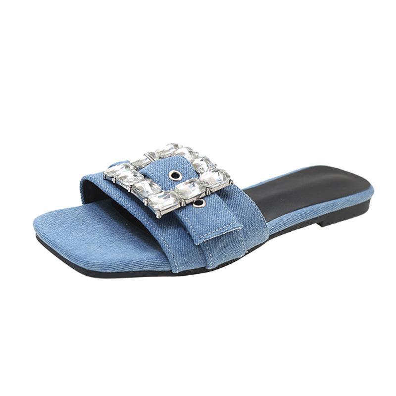 Femme  Mules 4G En Denim Délavé  | Sandales, Escarpins Et Mules Chaussures BLEU MOYEN