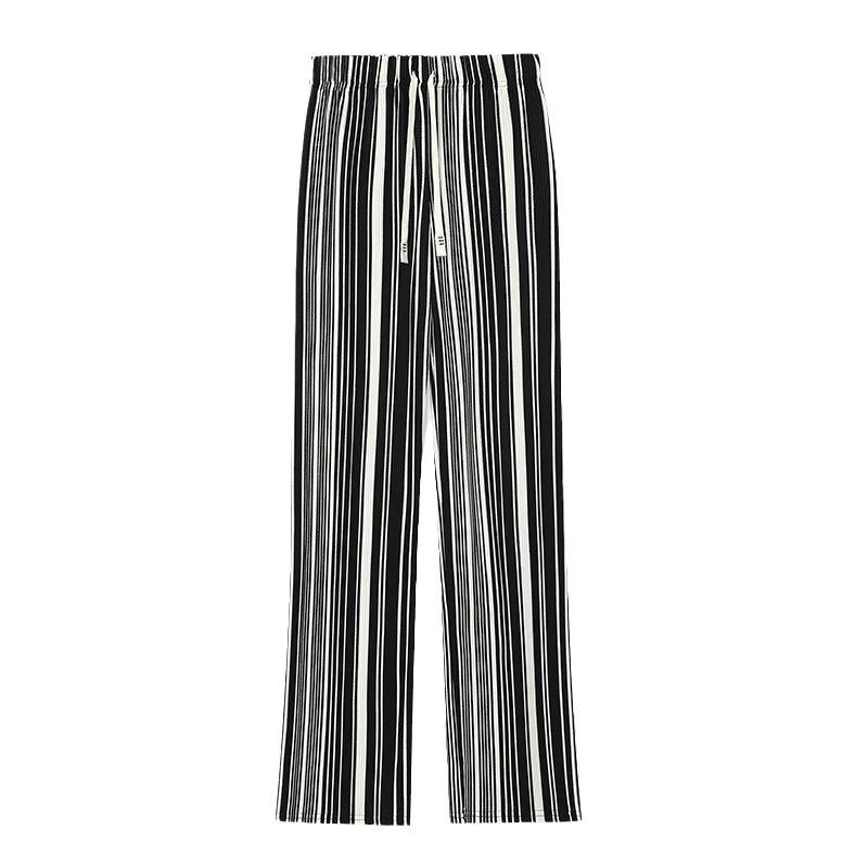 Femme  Pantalon En Coton Et Lin À Rayures 4G  | Pantalons & Jeans Femme Bleu