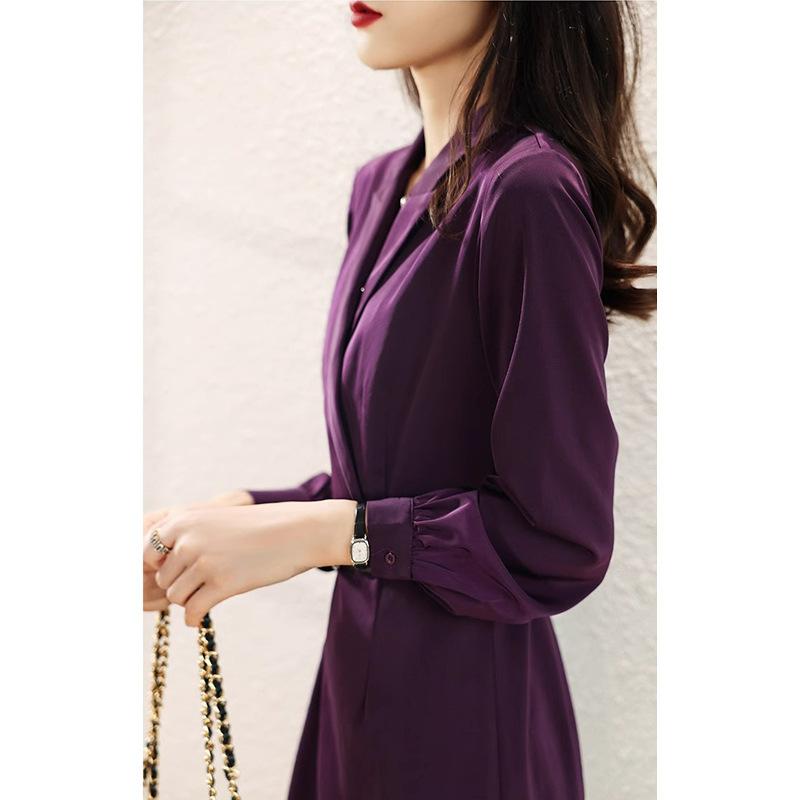 Femme  Robe Cache-Cœur Col Tailleur  | Robes Femme BORDEAUX