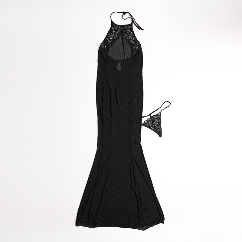 Femme  Robe Du Soir En Satin Avec Dentelle  | Robes Femme Femme