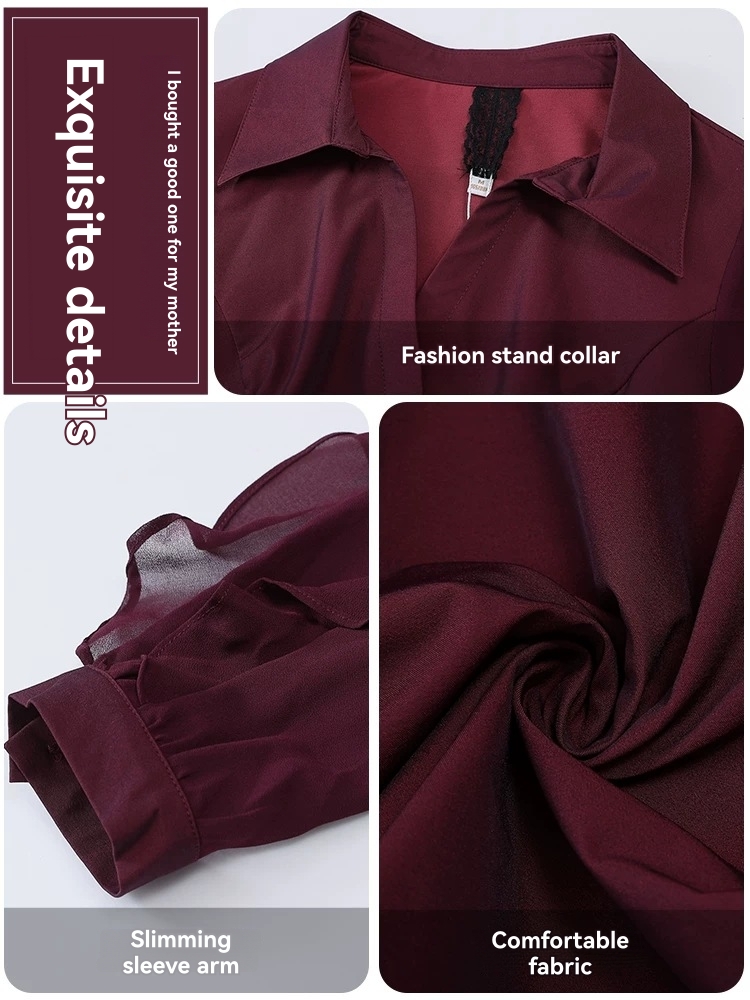 Femme  Robe Longue Fluide Croisée Bordeaux  | Robes Femme BORDEAUX