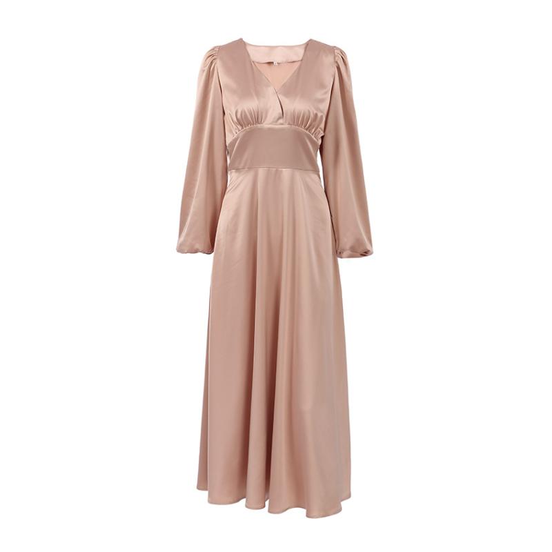 Femme  Robe Longue Satinée  | Robes Femme ECRU