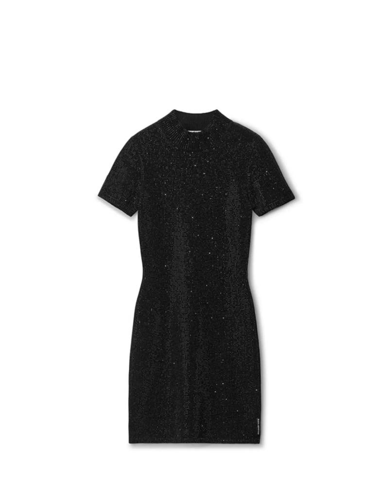 Femme  Robe Noire Courte Tweed  | Robes Femme Femme