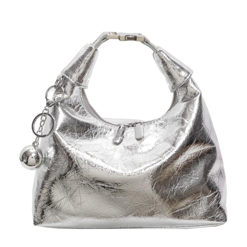 Femme  Sac En Cuir Métallisé  | Sacs Accessoires Argent