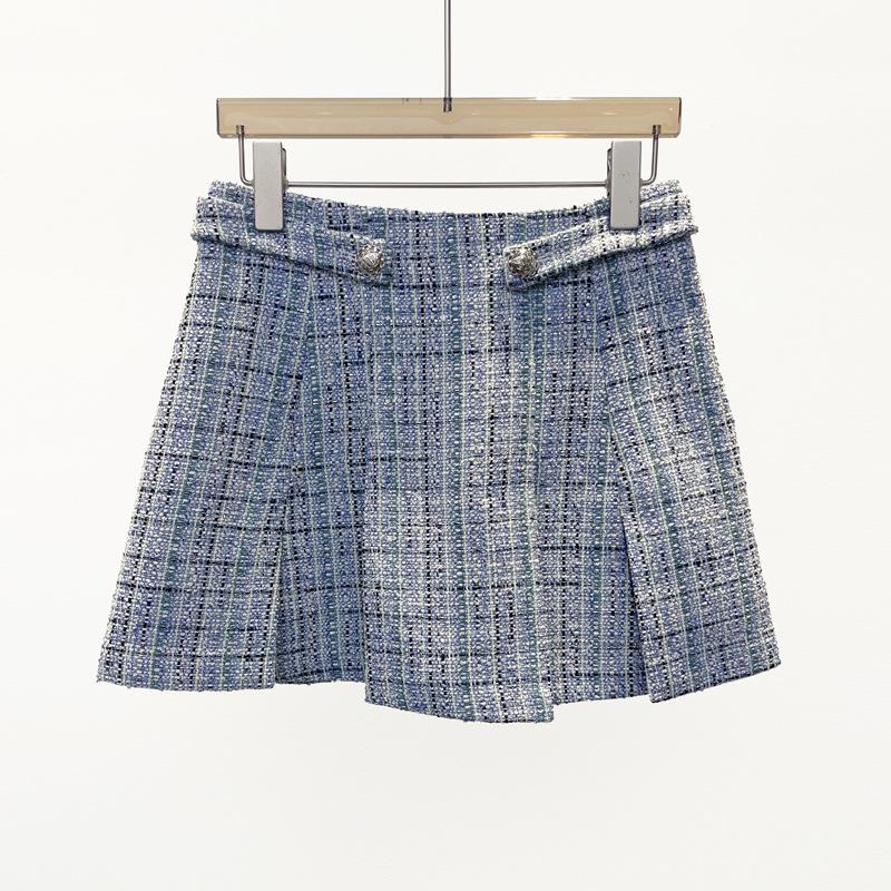 Femme  Short En Tweed  | Jupes & Shorts Femme Bleu