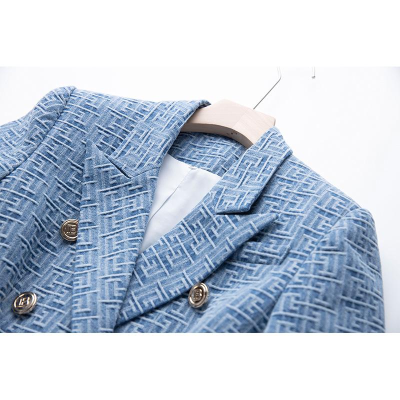 Femme  Veste De Costume En Tweed  | Blousons & Vestes Blousons & Vestes Bleu