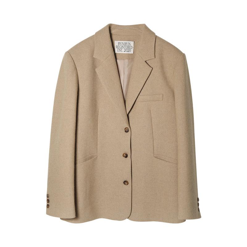 Femme  Veste Tailleur Gris Laine Mélangée  | Blazers Blazers Blazers