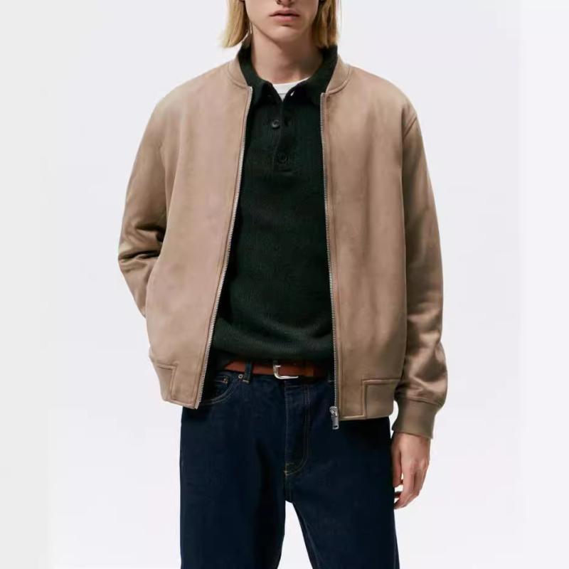 Homme  Blouson En Cuir Suédé  | Manteaux & Blousons Homme BEIGE