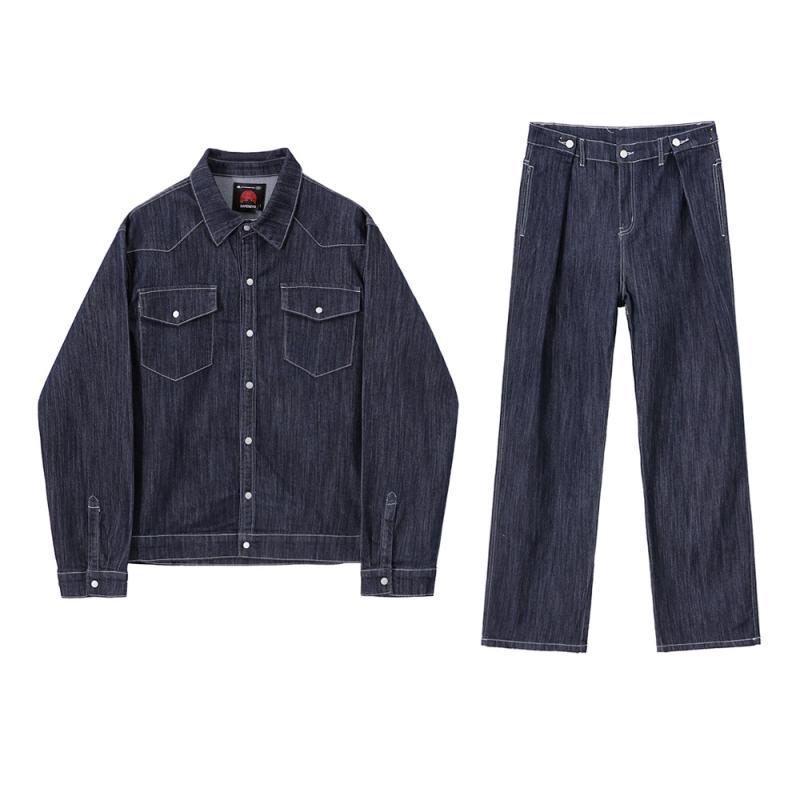 Homme  Blouson En Denim Bouclé  | Vestes & Manteaux Homme BLEU INDIGO