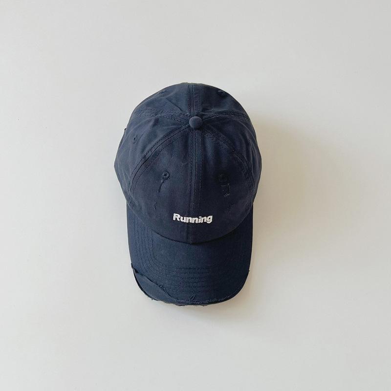 Homme  Casquette Brodée  En Denim Déchiré Et Recousu  | Bonnets & Casquettes Accessoires BLANC