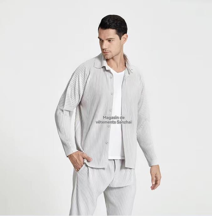 Homme  Chemise Rayée Asymétrique Oversize En Coton  | Chemises Chemises Bleu Clair